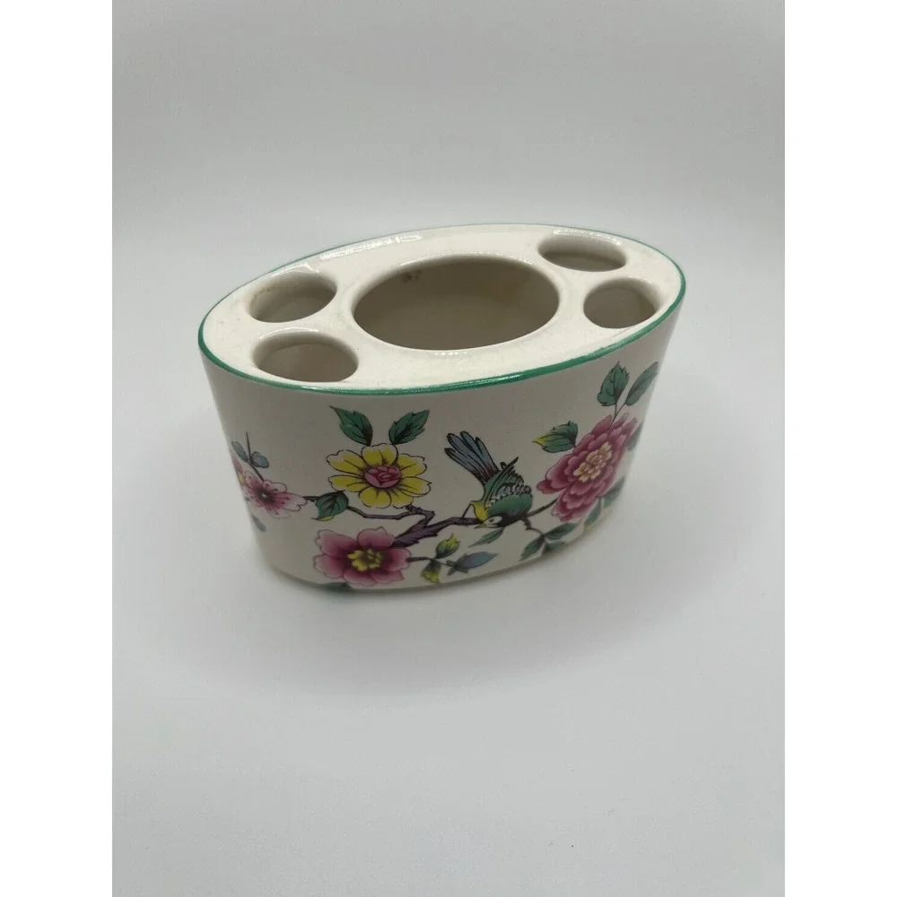 Vintage Old Foley James Kent Chinese Rose 3pc Floral Vanity Bathroom Set